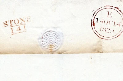 Cubierta de personal GB *PIEDRA/141* acuñada en ROJO Londres 1829{cubiertas samwells}79,2 Foto 1 de 4