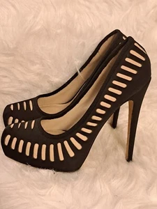 Aldo Rise Black & Tan Platform Stiletto Pumps Size 39 - Picture 1 of 5
