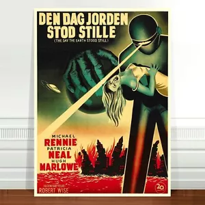 Vintage Sci-fi Movie Poster Art ~ CANVAS PRINT 36x24" Day the Earth Stood Still - Picture 1 of 1