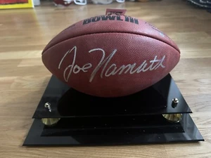 JOE NAMATH signed New York Jets WILSON Super Bowl III football STEINER + case - Picture 1 of 5