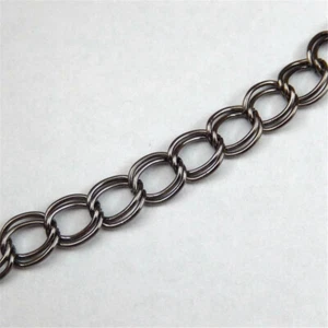 1 Meter Gun Black Iron Double Circle Link Cable Chain for Jewelry Crafting 6*8mm - Picture 1 of 2