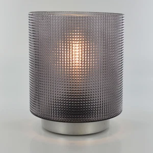 LED Grey Modern Style Glass Battery Powered Lantern table lamp Christmas - Picture 1 of 6