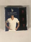 NEW U.S. Polo Assn Men's 3 Pack V Neck T-Shirts Tee Black White SMALL Only