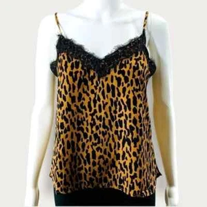 BP Satin-Camisole mit Spitzenbesatz Gr. S Animalprint Dale gestrichelt gepunktet NEU - Bild 1 von 5