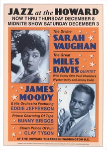 MILES DAVIS POSTER - Sarah Vaughan live JAZZ AT THE HOWARD 1953 concert A2 size - Imagen 1 de 1