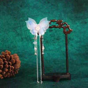 Chinese Traditional Butterfly Tassel Hairpin Hair Clip Hanfu Cosplay Headdress - Picture 1 of 5