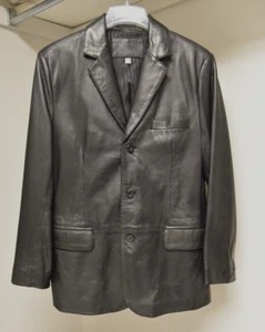 Herren - 100 % Leder Blazer/Jacke - Apt. 9 - schwarz - 40R gefüttert - 3 Tasten - Bild 1 von 15