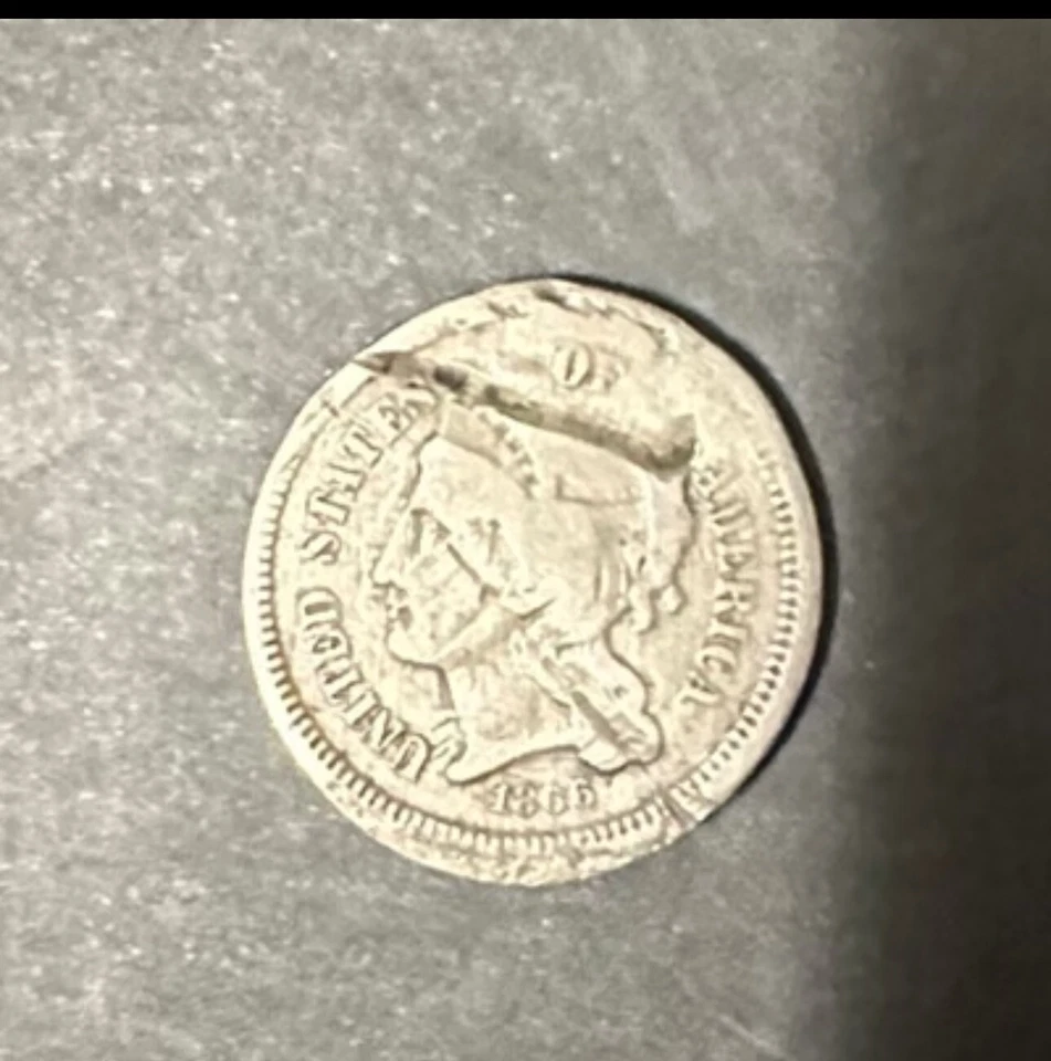 1866 THREE CENT NICKEL Mint Error - Image 1 of 2
