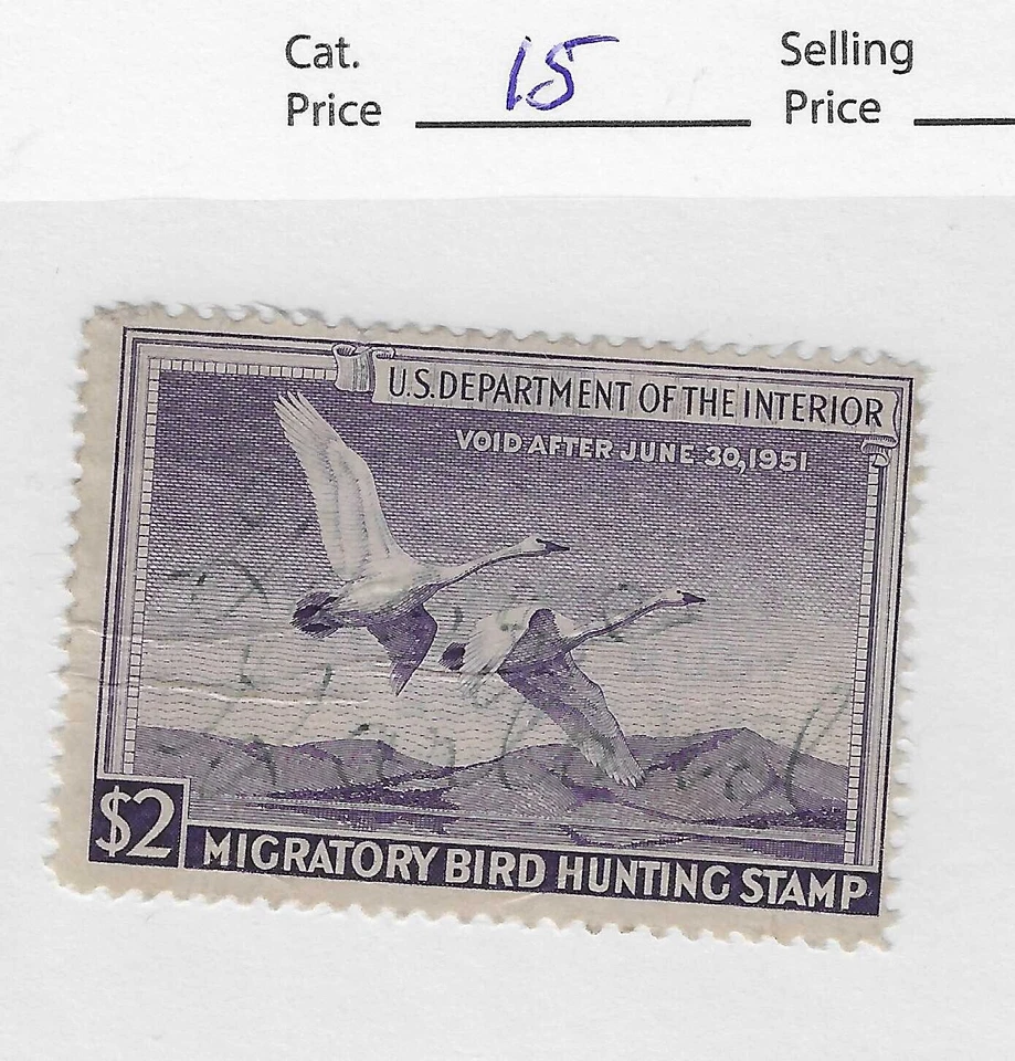 US Scott # RW 17, dead Duck Stamp with creases - Image 1 of 1
