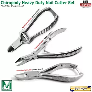 Set Of 3 Podiatry Ingrown Nail Nipper Toenail Clipper Heavy Duty Nail Cutter Kit - Picture 1 of 4