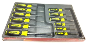 New Snap-on SGDXW120BH 12pc Soft Grip Combination Screwdriver set Hi-Viz Sealed - Picture 1 of 8