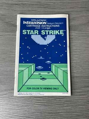 Star Strike Intellivision Manual Authentic - Image 1 of 2