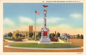 Postal Chelsea Park Boulevard Atlantic City Nueva Jersey Vintage Lino A2 - Imagen 1 de 2