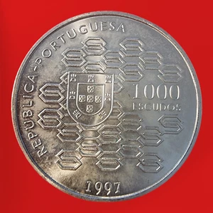 Portugal 1000 Escudos 1997 Silver Coin - Picture 1 of 2