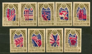 1974, SOVIET UZBEKISTÁN, CONJUNTO DE 9 ANTIGUAS ETIQUETAS RUSAS DE CAJA DE CERILLAS - Imagen 1 de 1