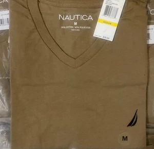 Nautica Men's Short Sleeve V Neck Deck Vee T-Shirts, Choice S M L XL XXL 3XL - Picture 1 of 2