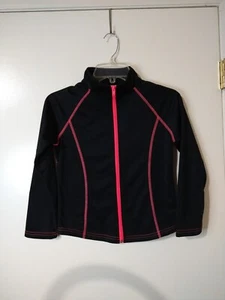 Girls Circo Black Neon Pink Athletic Jacket Sweater Size Medium 7/8 - Picture 1 of 10