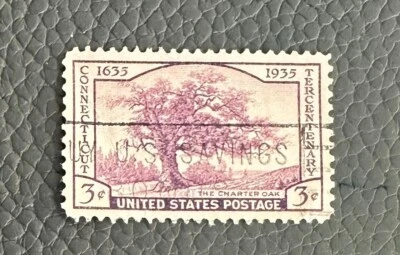 Scott# 772, 1935, 3 Cent Connecticut Tercentenary Used Stamp  - Image 1 of 2