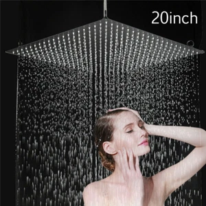 Cabezal de ducha de lluvia de baño 20 pulgadas cuadrado acero inoxidable ultrafino negro DHL - Imagen 1 de 8