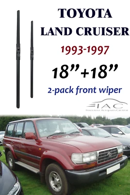 Paquete de 2 limpiaparabrisas delantero de 18"+18" para Toyota Land Cruiser 1993-1997 Foto 1 de 2
