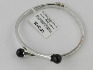 Beautiful Black Onyx Bangle Bracelet - New - Picture 1 of 2