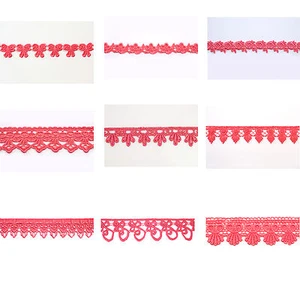 5/8",3/4",1",1.25",1.75",2", 2.5", 3",3.25" Embroidered Coral Venice Lace Trim - Picture 1 of 17