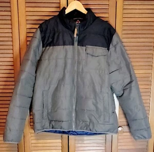 Gerry Jacket Mens Large Gray Black Puffer Bearwood Workwear Cozy Quilted Comfy - Picture 1 of 6
