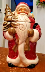 santa clause christmas cookie jar hand painted tabletops Winter Wonderland - Picture 1 of 10