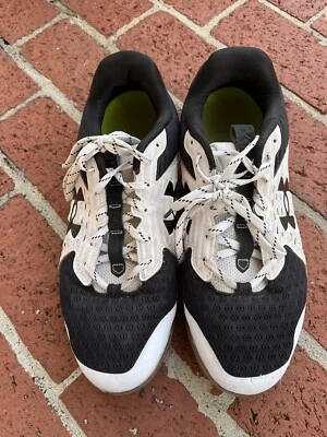Under Armour Micro Tips Black and White Baseball Cleats Size 10 - Image 1 of 4