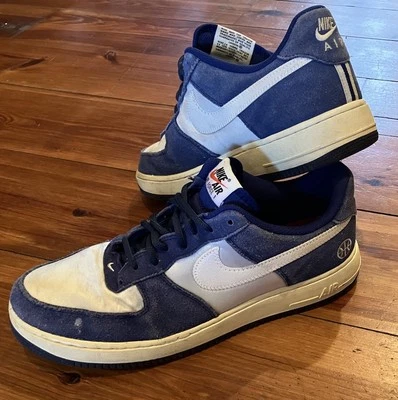 Mens Nike Air Force 1 Low Blue White Suede March Madness Shoes Sneakers Sz 11 - Image 1 of 4