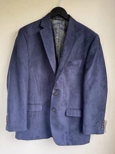 Lauren Ralph Lauren Faux Suede Blazer Sport Coat Mens Size 40R Navy NWT - Picture 1 of 16