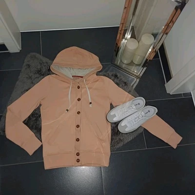 Sweatjacke M 40 42 Review Pastell gefüttert Kapuzenpullover TopZustand - Bild 1 von 3