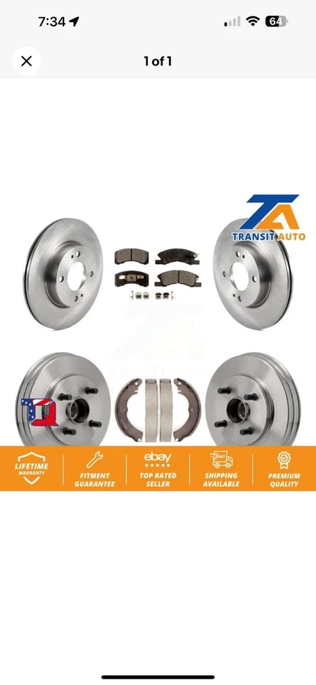 Rotores delanteros pastillas de freno tambores de freno zapatas para Mitsubishi Mirage 2017-2024 Foto 1 de 4