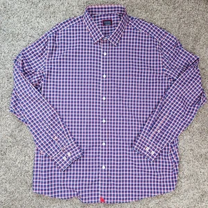 UNTUCKit Mens Blue Check Nylon Blend Stuhlmuller Longsleeve Shirt Size XXL - Picture 1 of 8