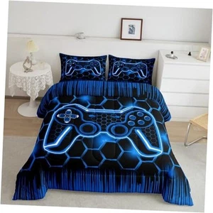 Gamer Comforter Set Full Size Kids Game Controller Comforter for Boys Teens - Picture 1 of 8