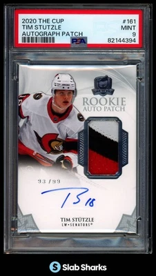 2020 UPPER DECK THE CUP #161 TIM STUTZLE ROOKIE PATCH AUTO RC /99 PSA 9 - Image 1 of 4