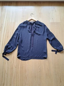 Vince Silk Blouse Women Dark Blue XS - Picture 1 of 11