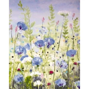 Noel Tatt Notecards Pack of 4 - Lilac Meadow Flowers Design - Picture 1 of 4