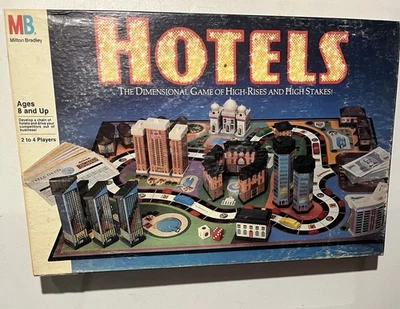 1987 HOTELS Milton Bradley Board Game Vintage 99.75% Complete - Image 1 of 4