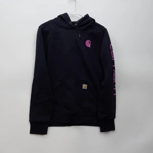 Carhartt Felpa con Cappuccio Donna Blu Navy Media Pullover Felpa Relaxed Fit Lavoro - Foto 1 di 5