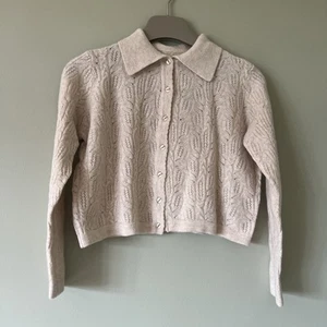 Neue Kaschmirmischung Strickjacke, Brustweite 100 cm, 42 cm, creme, offener Strick, beste Passform S - Bild 1 von 9