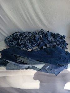  11+  Lbs Denim Braids,  2 in Strips & Full Length Legs - Jean Rug / Roll - Picture 1 of 7