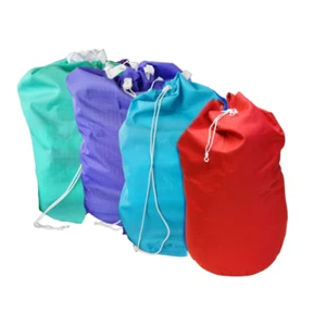 4 bolsas de lino para lavandería comercial con cordón y orejeras: púrpura, azul, verde y - Imagen 1 de 1