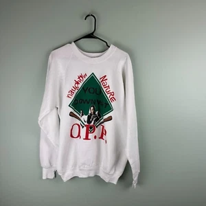 1991 Vintage Naughty By Nature Crewneck Sweatshirt Size XL White 90s Rap Hip Hop - Picture 1 of 11