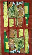 Vera Newmann Vintage Linen Towel Cheese Bread Wine Basket Onion Picnic MCM
