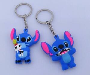 20pcs cartoon stitch mix PVC Keychain Puppet Key Chain Girls boy Keyring gifts