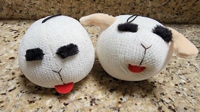 Lamb Chop 5" Lamb Chop Dog Toy Squeak Textured Ball Head Set of 2 - Image 1 of 2