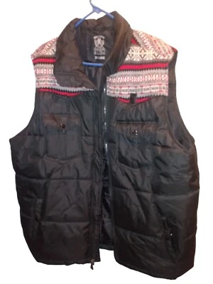 Chaleco acolchado Parish Nation negro con punto hombro cremallera completa solapa bolsillos para hombre 3XL Foto 1 de 4