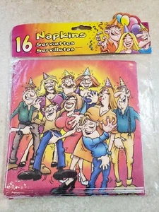 Vintage Ozze Erwachsene Humor Cartoon Party Servietten, Packung mit 16 - Bild 1 von 2