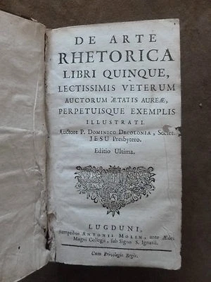  D.DE COLONIA. DE ARTE RHETORICA LIBRI QUINQUE,LECTISSIMI VETERUM AUCTORUM....  - Photo 1/4